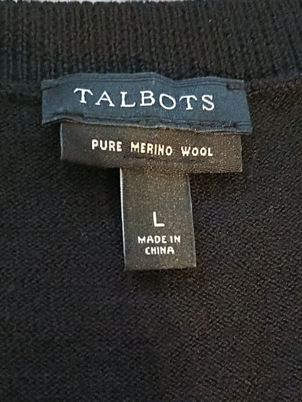 Talbots Black Merino Wool Jewel Button Cropped Cardigan L - Picture 2 of 7